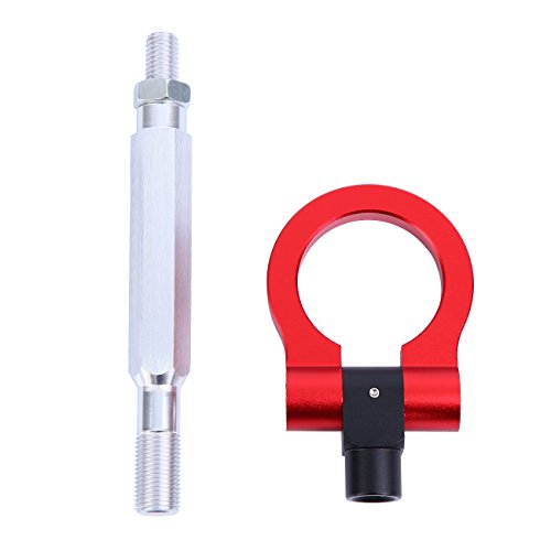 Honhill Sports Track Racing Style Aluminum Tow Hook for 2015 2016 2017-up Subaru WRX or STI（Red）
