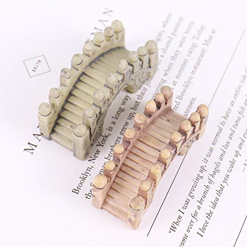 Monrocco 4 Pcs Simulated Stone Arch Bridge Resin Pendulum Staircase Stump Micro-Landscape DIY Material Decoration
