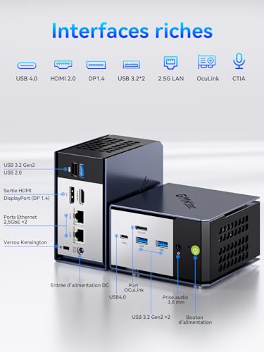 GMKtec K16 AMD Ryzen 7 7735HS (4.75GHz), 32GB DDR5 RAM + 1TB SSD PCle, Dual NIC LAN 2.5G Desktop Computer, Dual USB4, HDMI 2.0, USB-C
