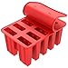 Popsicle Molds, Ouddy 10-Cavity Silicone Homemade Ice Pop Molds & A Silicone Funnel with 50 Pcs Wooden Sticks, Red