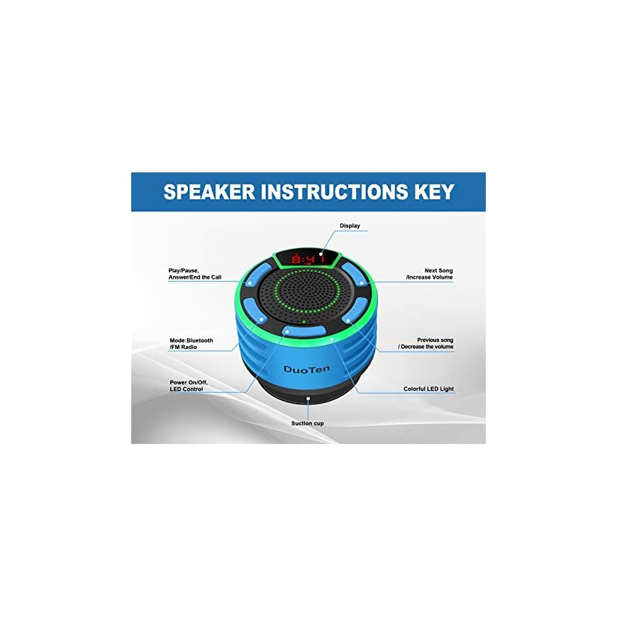Bluetooth Speakers, DuoTen IPX7 Waterproof Wireless Portable Bluetooth
