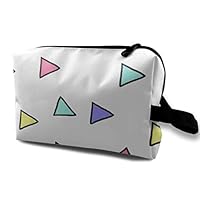 JOEKAORY Cosmetic Bag Portable Handbag Four Color Triangle Travel Toiletry Pouch Small Makeup Bags Case Organizer