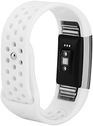 For Fitbit Bands, Wristband Adjustable Comfortable Soft Silicone Replacement Band for Fitbit Charge 2 Fitness (White, Small (5.5”-6.7”))