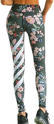 Mallas Deporte Mujer Leggins Polainas de impresión Floral Fitness ...
