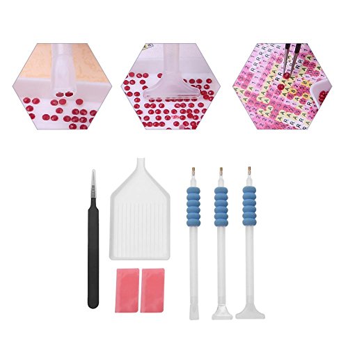 VKTECH Quick Point Drill Pen Kit DIY Diamond Paint Tool Craft Needlework Accessories, with Tweezers - Thumbnail 2