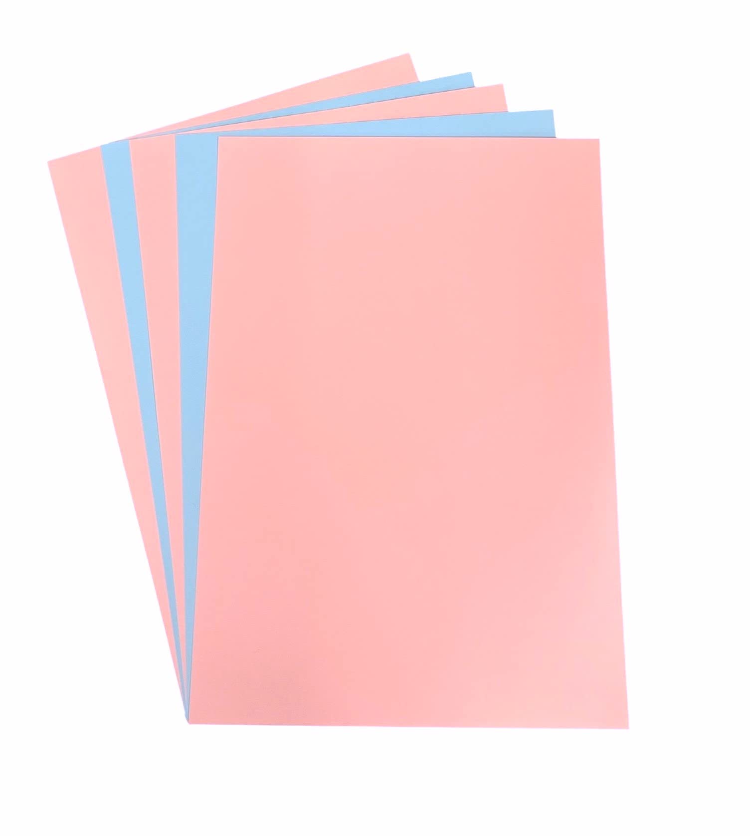DJP Pink & Blue 160gsm Coloured Baby Shower Craft Card Pack - 50 Sheets - 25 Sheets Each Colour