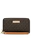 Michael Kors Wristlets Large Flat Multifunction Phone Case Brown One Size
