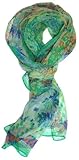 LibbySue-Floral & Graphic Print Silk Blend, Oblong Scarf in Dramatic Colors