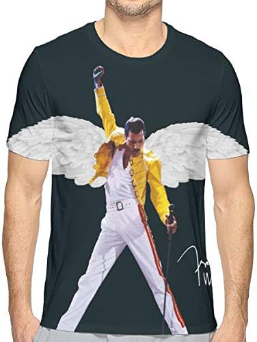 BLAZANA Freddie Meroury Shirt Short Sleeve Crew Neck Duplex Printing t-Shirt, Men