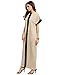 Verdusa Women's Summer Short Sleeve Color Block Pocket Shift Long Maxi Dress