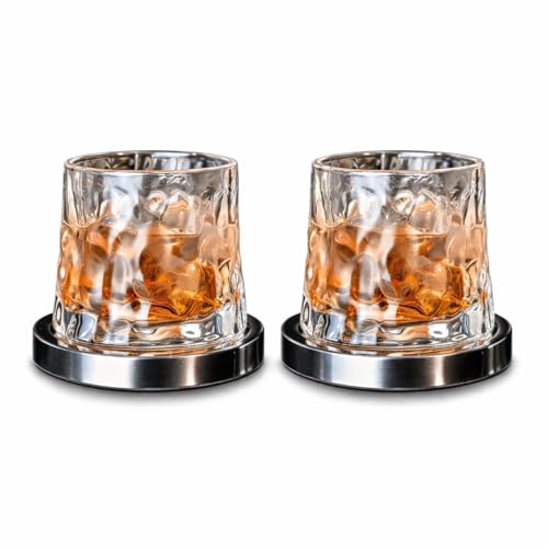 Kit 2 Copos Whisky com Base Sofisticada 170ml Cristal Transparente Premium Vidro Reforçado Drinks Luxo