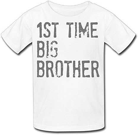 1St Time Big Brother Custom Cotton Youth Fashion Tees Short Sleeve Top White XL