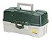 Plano 3-Tray Tackle Box with Dual Top Access, Dark Green Metallic/Off White