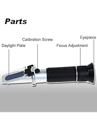 Refractómetro automático de compensación de temperatura con sistema de unidad de °F.