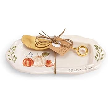 Amazon.com | Mud Pie Thanksgiving Gather Butter Dish Set ...