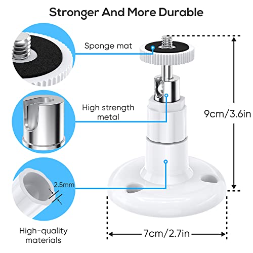 FastSnail Wall Mount Compatible with Wyze Cam Pan V3 & Wyze Cam V3/Wyze Cam Outdoor, 360 Degree Swivel Adjustable Indoor Outdoor Mount Bracket for Wyze Cam and Other Camera with Same Interface 2 Pack