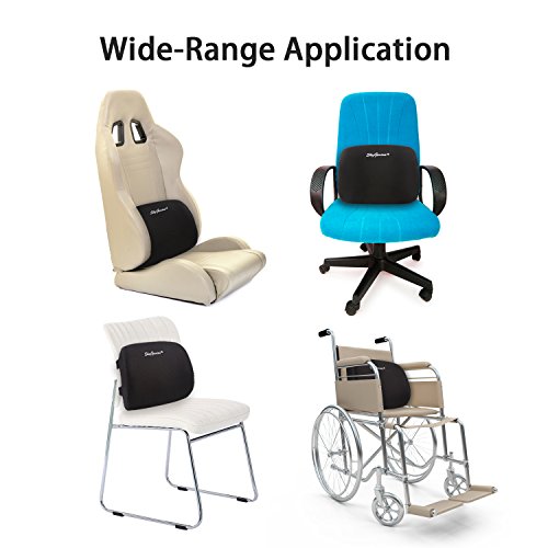 SkyGenius Back Cushion Lumbar Support Pillow for Car Office Chair, W/100% Pure Memory Foam, Slip-Proof Design W/Dual Adjustable Strap. Orthopedic Design for Back Pain Relief Correct Posture - Thumbnail 7