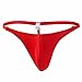 FEESHOW Men's Stretchy G String Thong T Back Underwear Briefs Red One size
