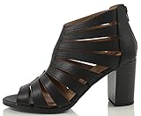 Delicious Women's Juliet Open Toe Cutout Strappy Chunky Heel Ankle Bootie