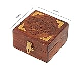 Fine Rosewood Jewelry Trinket Box Keepsake Organizer Handcrafted with Floral Carvings, 4 x 4 inches