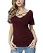 Songbai Women's Summer Cross Front Tops Deep V Neck Casual Teen Girls Tees T Shirts ...