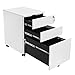 SONGMICS Steel File Cabinet 3 Drawer with Lock Mobile Pedestal Under Desk Fully Assembled Except Casters White UOFC60WT