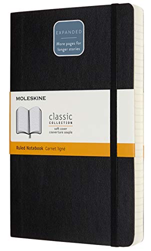 Moleskine-Classic-Expanded-Notebook-Soft-Cover-Large-5-x-825-RuledLined-Black-400-Pages