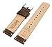 BARTON WATCH BANDS, 18mm Saddle/Linen Quick Release Top Grain Leather Watch Band Strap