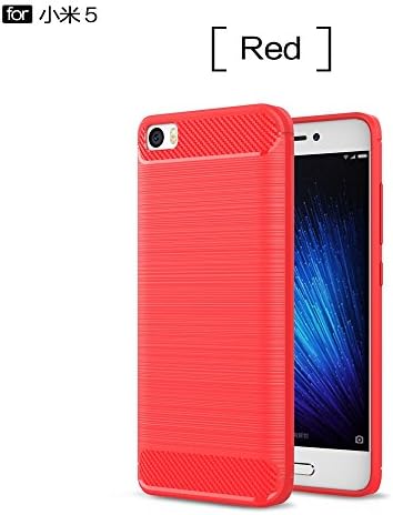 Xiaomi Mi5 Case,Ultra Light Carbon Fiber Armor ShockProof Brushed Silicone Grip Case For Xiaomi Mi5 ( Color : Red )