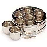 Shradha Trading Stainless Steel Masala Box,Stainless Steel Spice Box, Stainless Steel Masala Dabba, Stainless Steel Spice Con
