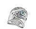 Simulated Abalone Wide Bali Ring New .925 Sterling Silver Rope Design Band Size 11