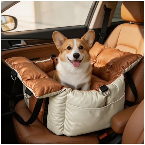 LYNNYUEN Dog Car Seats for Small Dogs, Waterproof PU Leather Booster at Amazon