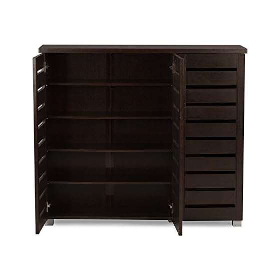 Wholesale Interiors Baxton Studio Adalwin Modern and Contemporary 3-Door Dark Brown Wooden Entryway Shoes Storage Cabinet - Image 4