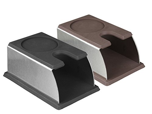 scarlet espresso | Tamperstation »Professionale« aus Edelstahl mit Tampermatte aus lebensmittelechtem Silikon zur Ablage des Tamper nach dem Tamping (Set: Station schwarz + 49 mm Tamper) – Bild 4