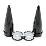 Black Gauges Tapers Single Flared Tunnels Plugs 12G,10G,8G,6G,4G,2G,0G,00G,12mm,14mm,16mm, 18mm,20mm