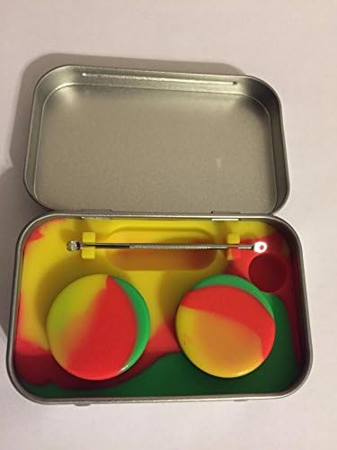 Silicone Tin, 2 - 5ml Silicone jar containers, Silicone mat, silver carving tool