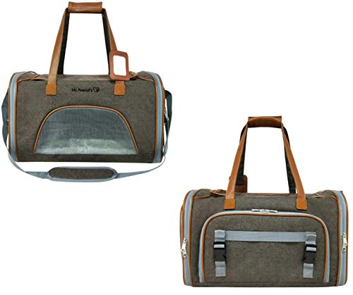 Mr. Peanut's Expandable Airline Approved Soft Sided Pet Carrier, Low Profile Gold Series Tote, Premium Brand Self Locking Zippers, Plush Faux Fleece Bedding with a Sturdy Plywood Base - Thumbnail 4