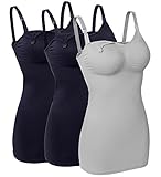 Sayceli Womens Seamless Wirefree Nursing Cami Tank Top with Build-In Maternity Bra Pack of 3 Color 3Pack(Black,Grey) Size L
