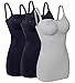Sayceli Womens Seamless Wirefree Nursing Cami Tank Top with Build-In Maternity Bra Pack of 3 Color 3Pack(Black,Grey) Size L