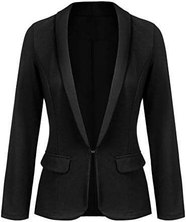 FASHION4OL Meaneor Women's Work Office Blazer Long Sleeve Turn-Down Classic Open Front Jacket Suit Blazer