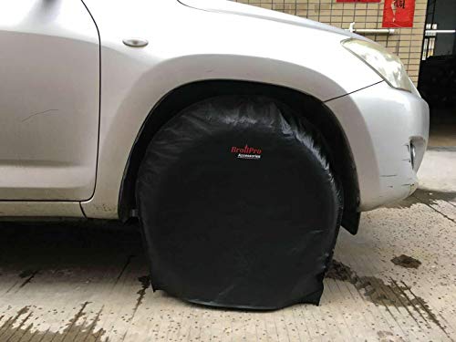 BroilPro Accessories Tire Cover Set of 4 Waterproof Sun Protectors for RV, Camper, Trailer, Truck Fits 27"-29" Tire Diameter