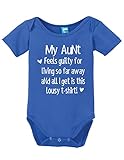 My Aunt Feels Guilty Printed Infant Bodysuit Baby Romper Royal 6-12 Month
