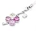 Kisaragi Cell Phone Strap 027 Four-Leaf Clover - Gradation(Pink3+Crystal Aurora)
