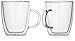 Hudson Essentials Double Wall Insulated Glass Coffee Mug 12 oz and Espresso Cup 2.5 oz - Set of 4