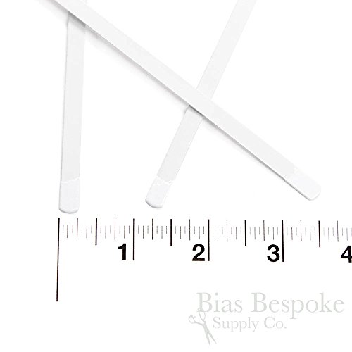 100 Pieces of 1/4" White Spring Steel Corset Boning, 9.5" Long