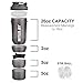 BOTTLED JOY Protein Shaker Bottle with 3-Layer Twist and Lock Storage, 100% BPA-Free Leak Proof SportMixer Fitness Sports Nutrition Supplements Non-slip Mix Shake Bottle 20oz 600ml (Grey)