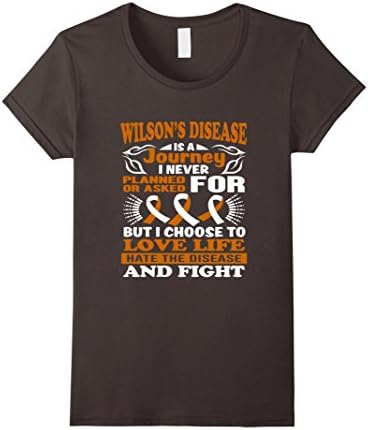 Womens wilson's disease is a journey Tshirt Large Asphalt