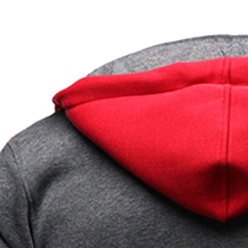 Clearance!Patchwork Drawsting Autumn Winter Casual Zipper Long Sleeve Splicing Sweatshirt Hoodie Coat - Thumbnail 2