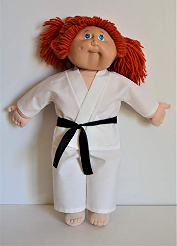 Handmade Doll Clothes White Karate Uniform Gi Judo TKD fit Cabbage Patch Kids 16" Doll - Thumbnail 3