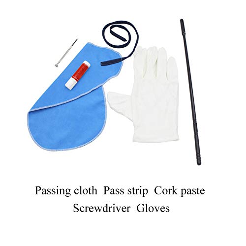 Balight Flute Piccolo Care Kit Set Cleaning Cloth Stick Cork Grease Screwdriver Gloves Woodwind Instrument Clean Care Blue - Thumbnail 3